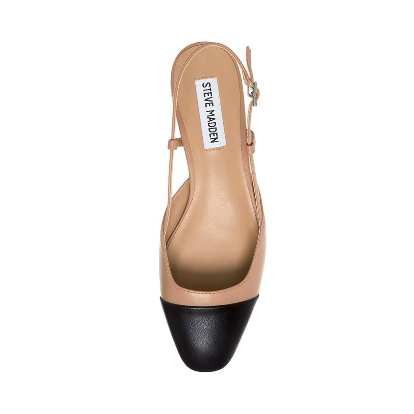 Mulas Steve Madden Belinda Cuero Mujer Beige Negras | ES HR1492